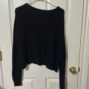 Black Cotton On Knit Sweater